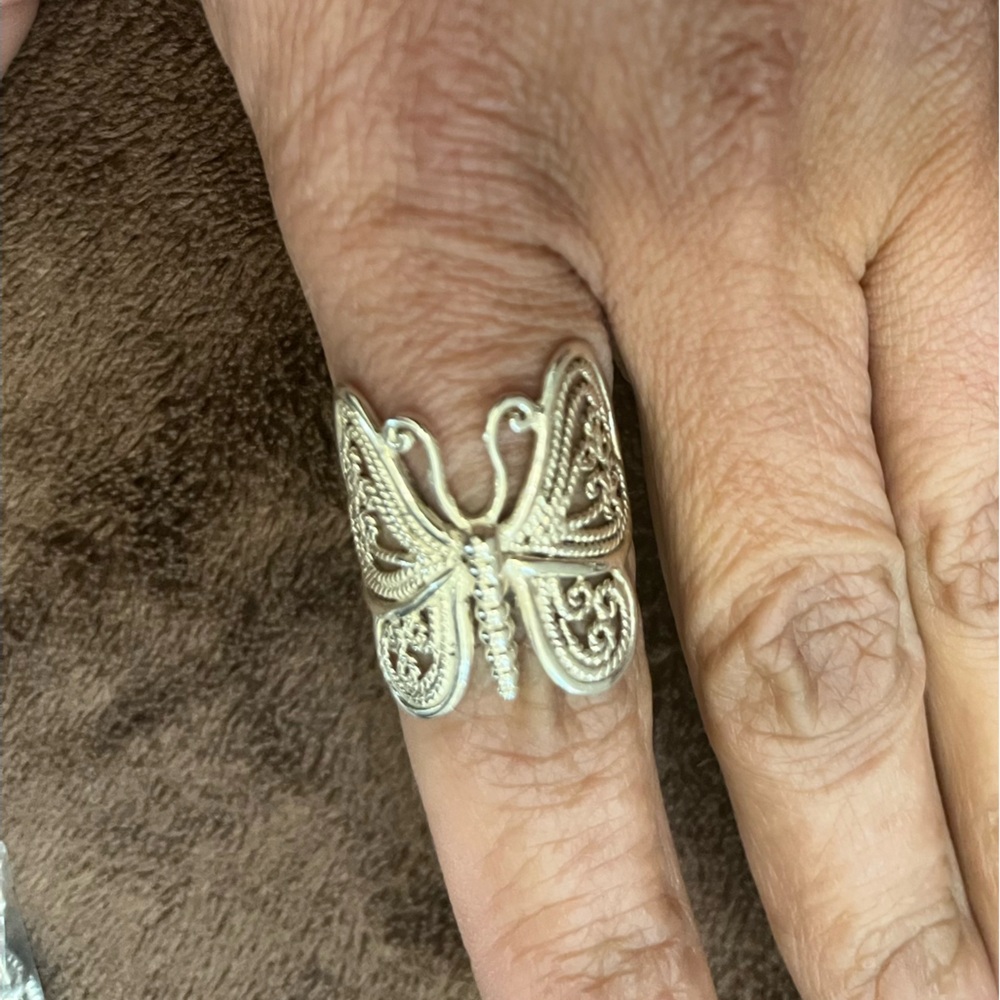 Sterling Silver Filigree Butterfly Ring